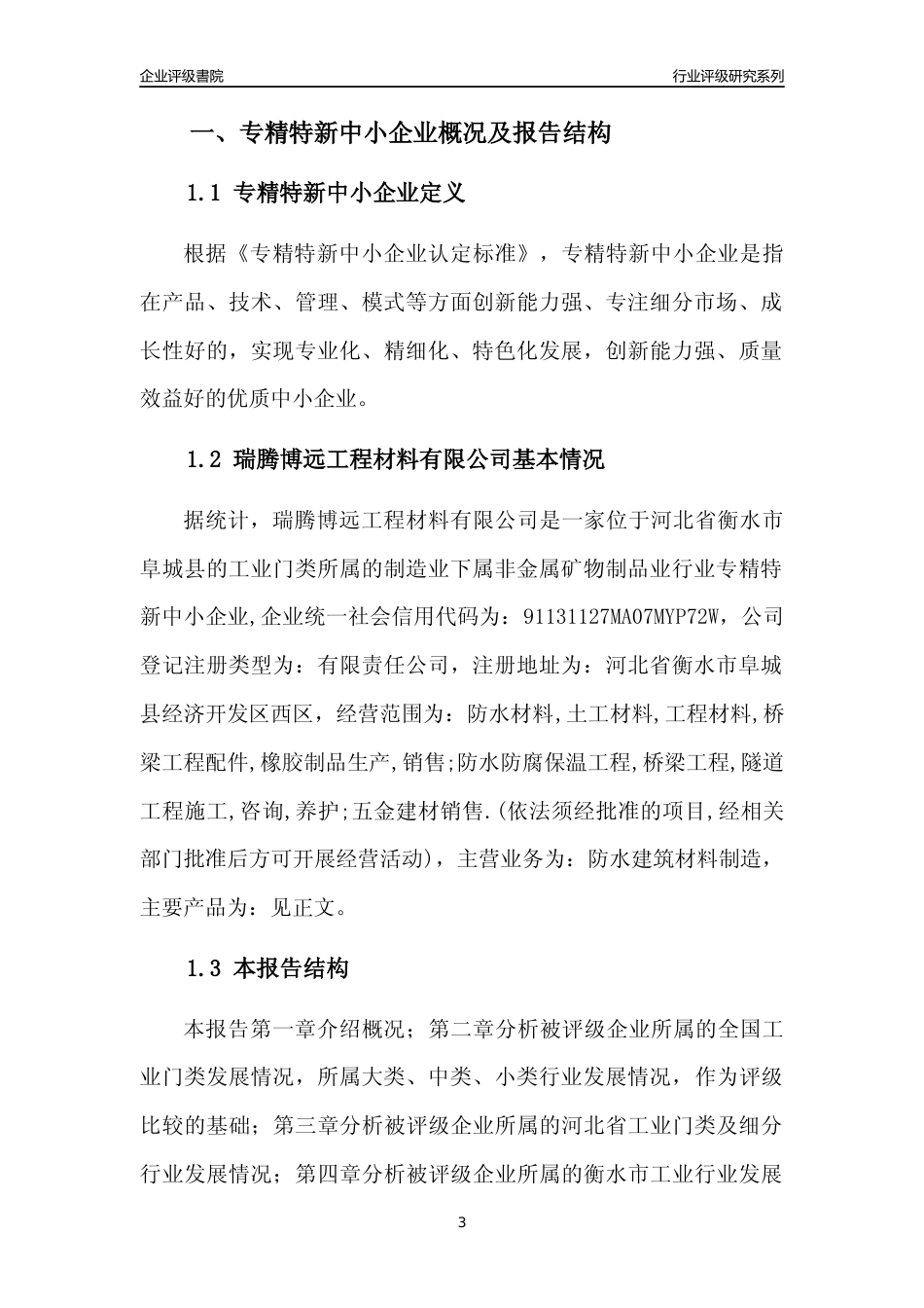 [专精特新]瑞腾博远工程材料有限公司行业竞争力评级分析报告(2023版)_第3页