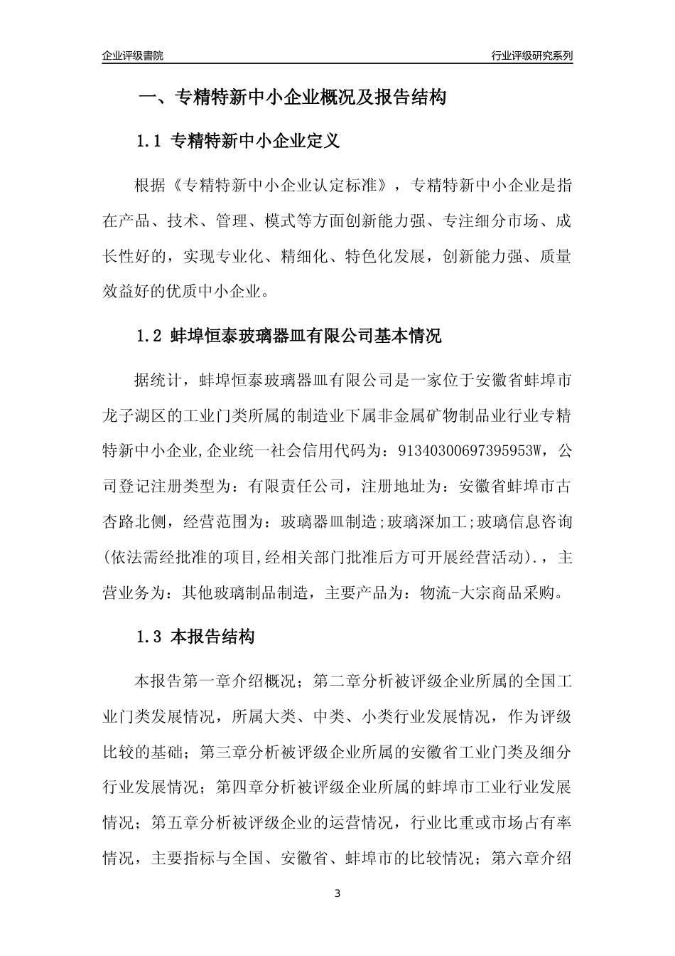 [专精特新]蚌埠恒泰玻璃器皿有限公司行业竞争力评级分析报告(2023版)_第3页