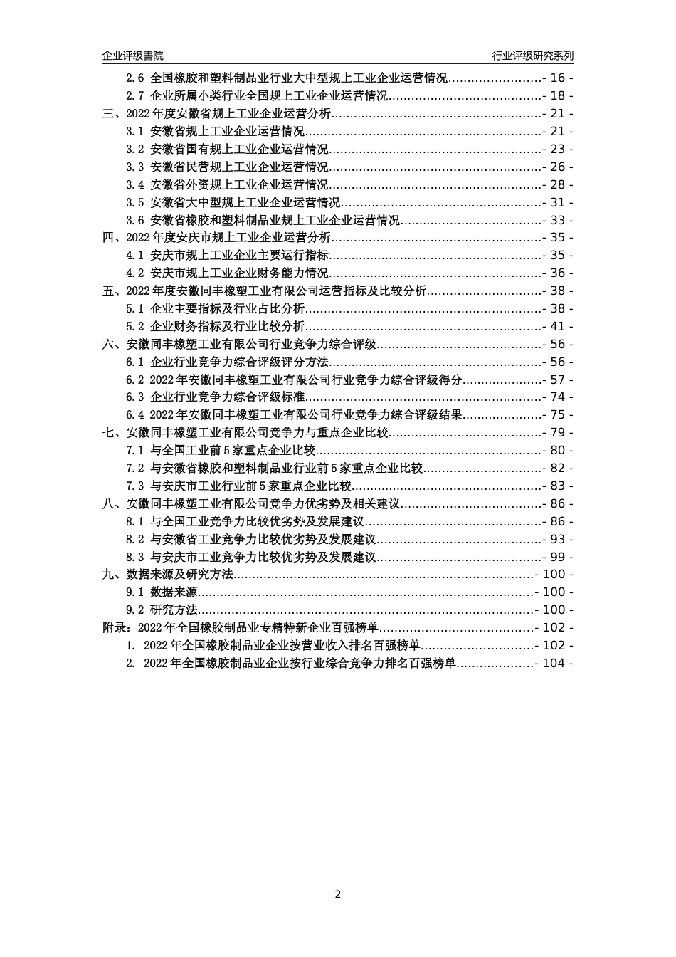 [专精特新]安徽同丰橡塑工业有限公司行业竞争力评级分析报告(2023版)_第2页