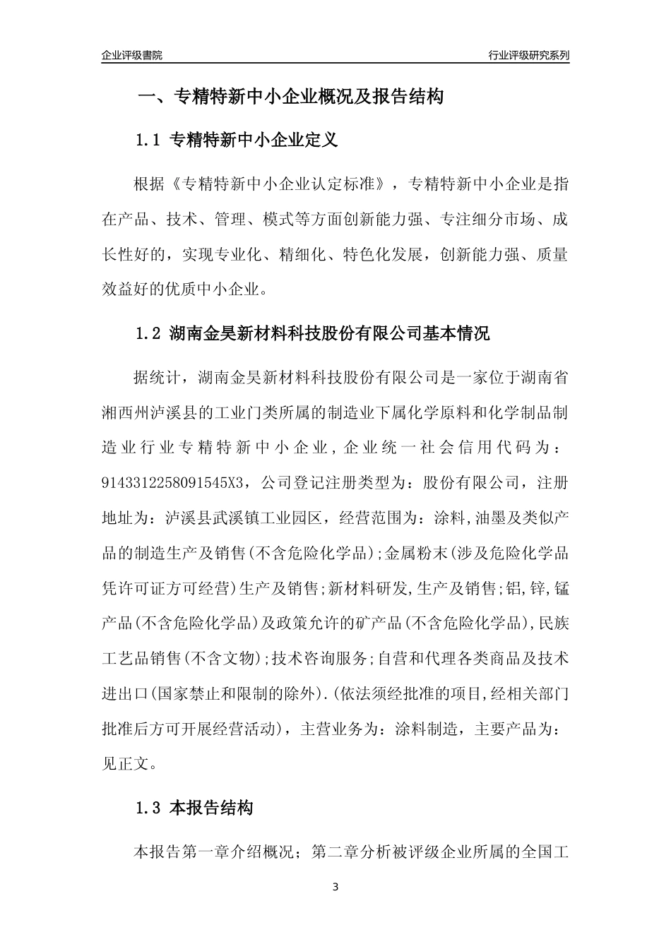 [专精特新]湖南金昊新材料科技股份有限公司行业竞争力评级分析报告(2023版)_第3页