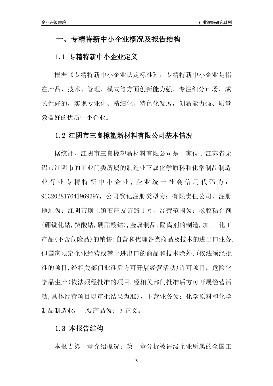 [专精特新]江阴市三良橡塑新材料有限公司行业竞争力评级分析报告(2023版)_第3页