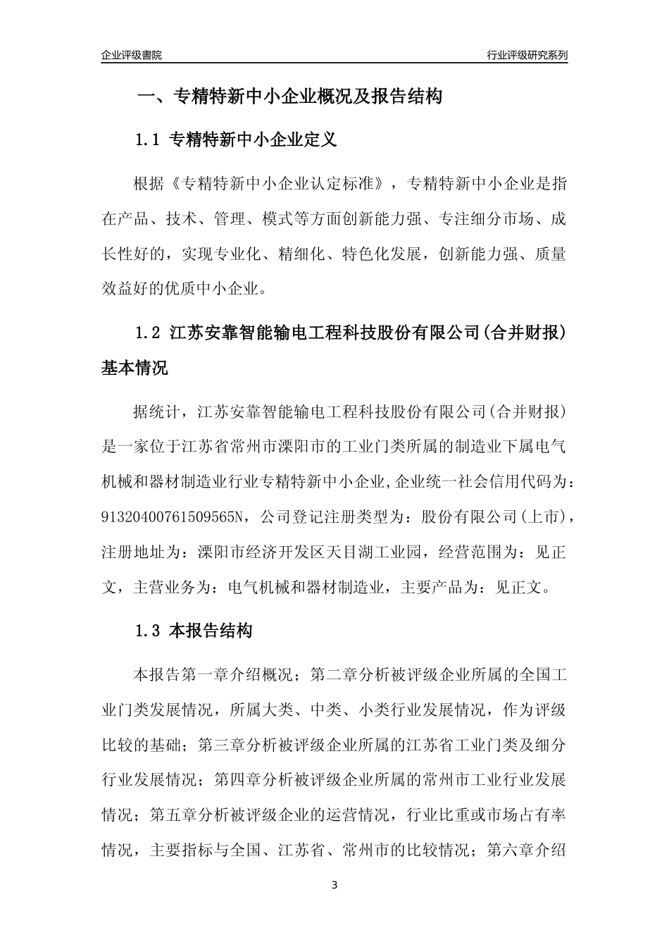 [专精特新]江苏安靠智能输电工程科技股份有限公司(合并财报)行业竞争力评级分析报告(2023版)_第3页