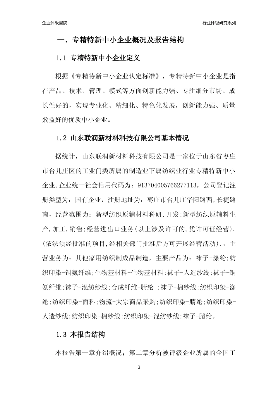 [专精特新]山东联润新材料科技有限公司行业竞争力评级分析报告(2023版).docx_第3页