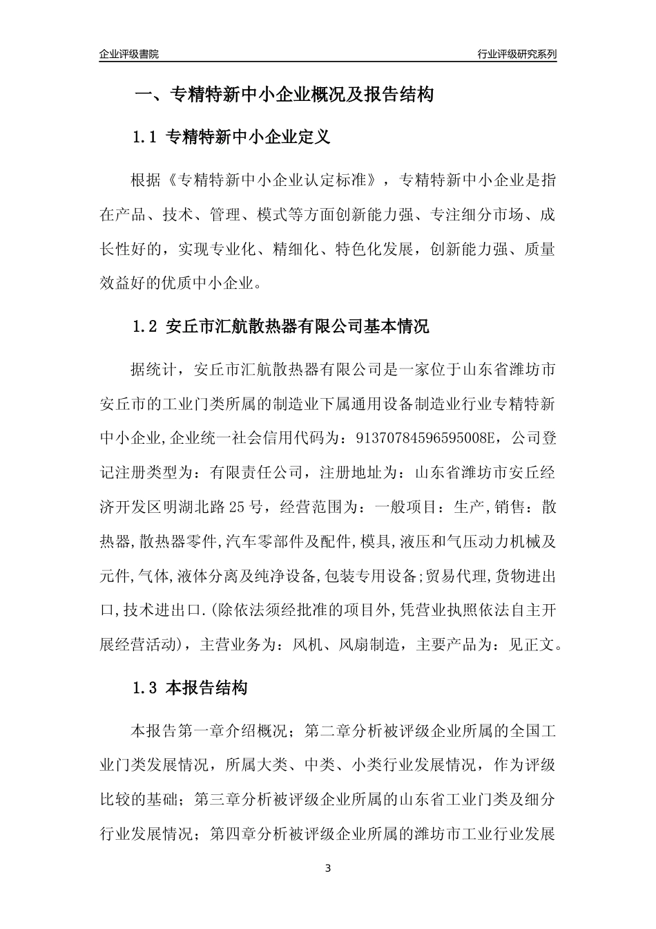 [专精特新]安丘市汇航散热器有限公司行业竞争力评级分析报告(2023版).docx_第3页