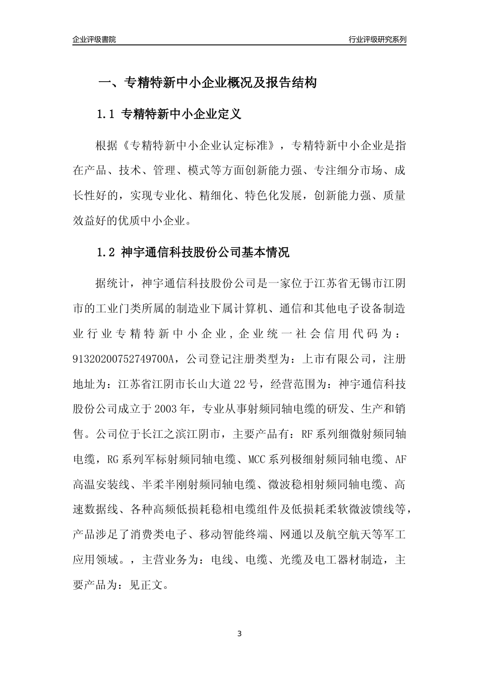 [专精特新]神宇通信科技股份公司行业竞争力评级分析报告(2023版).docx_第3页