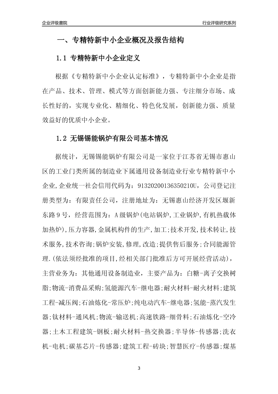 [专精特新]无锡锡能锅炉有限公司行业竞争力评级分析报告(2023版).docx_第3页