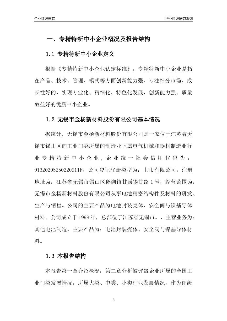 [专精特新]无锡市金杨新材料股份有限公司行业竞争力评级分析报告(2023版).docx_第3页