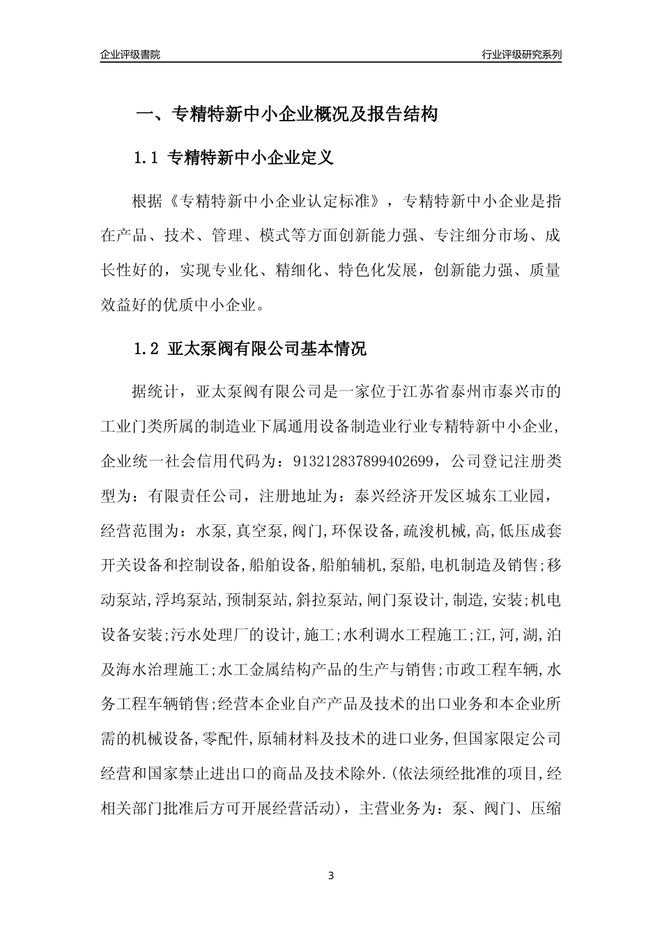 [专精特新]亚太泵阀有限公司行业竞争力评级分析报告(2023版).docx_第3页