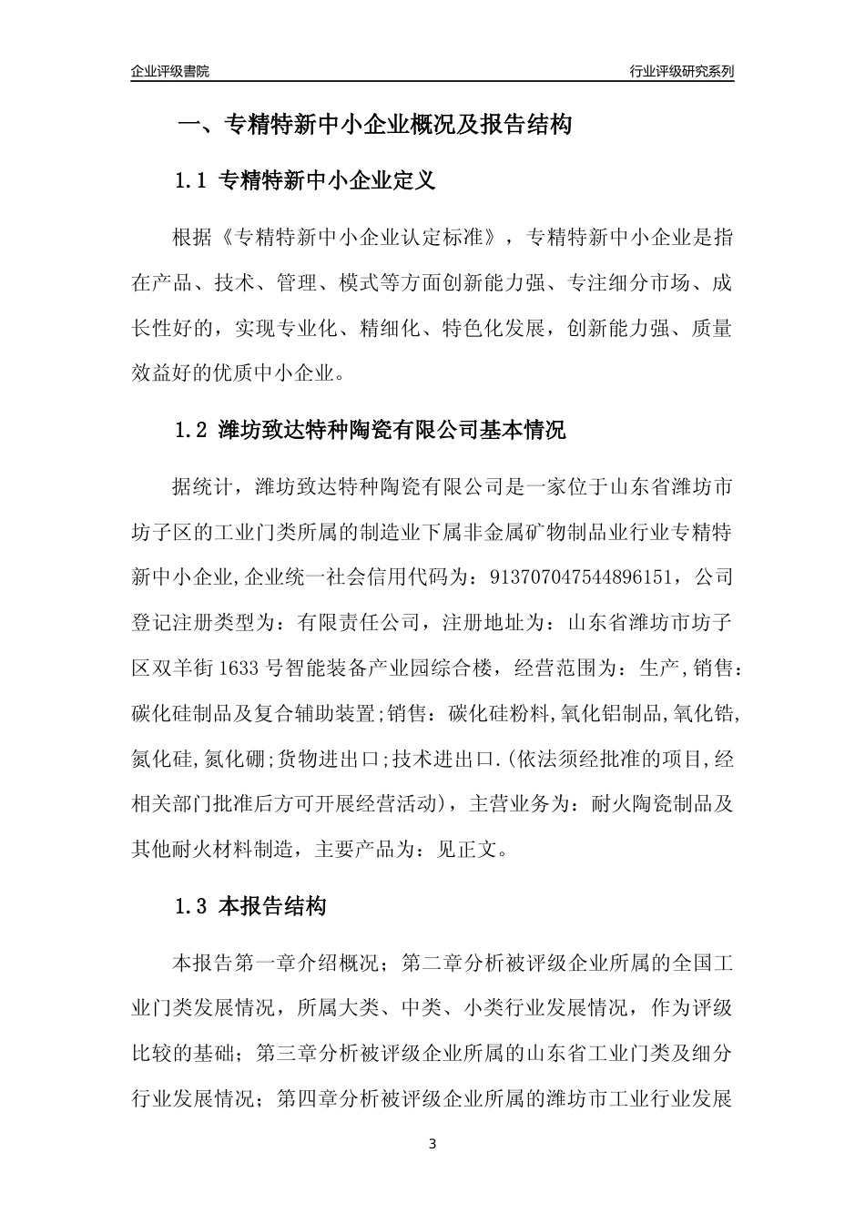 [专精特新]潍坊致达特种陶瓷有限公司行业竞争力评级分析报告(2023版).docx_第3页