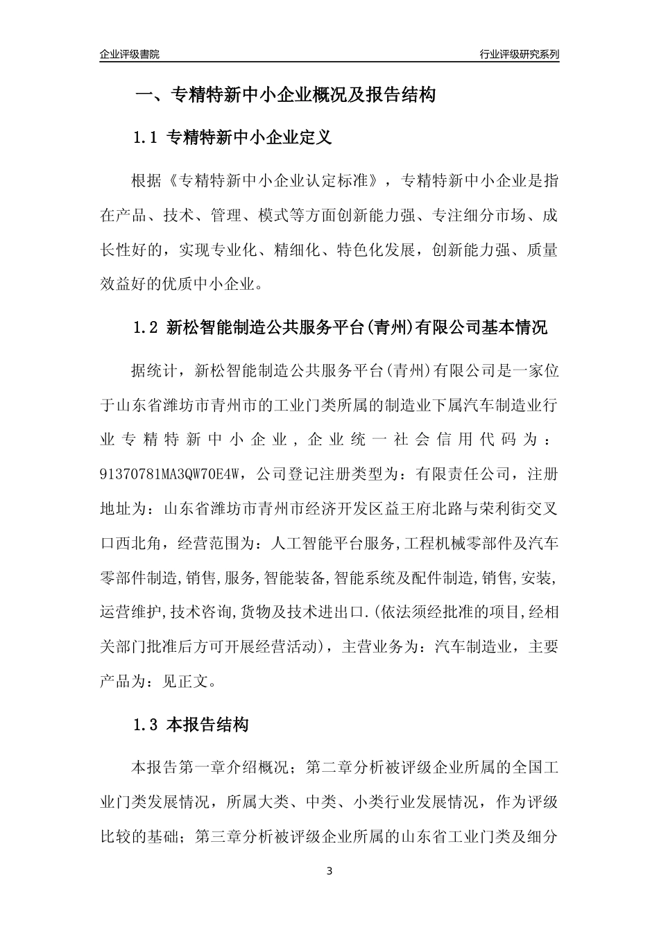 [专精特新]新松智能制造公共服务平台(青州)有限公司行业竞争力评级分析报告(2023版).docx_第3页