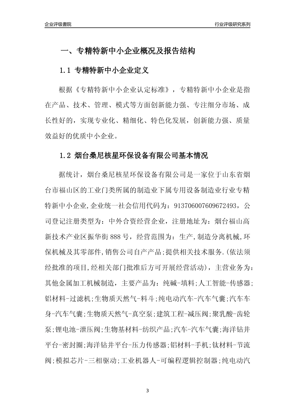 [专精特新]烟台桑尼核星环保设备有限公司行业竞争力评级分析报告(2023版).docx_第3页
