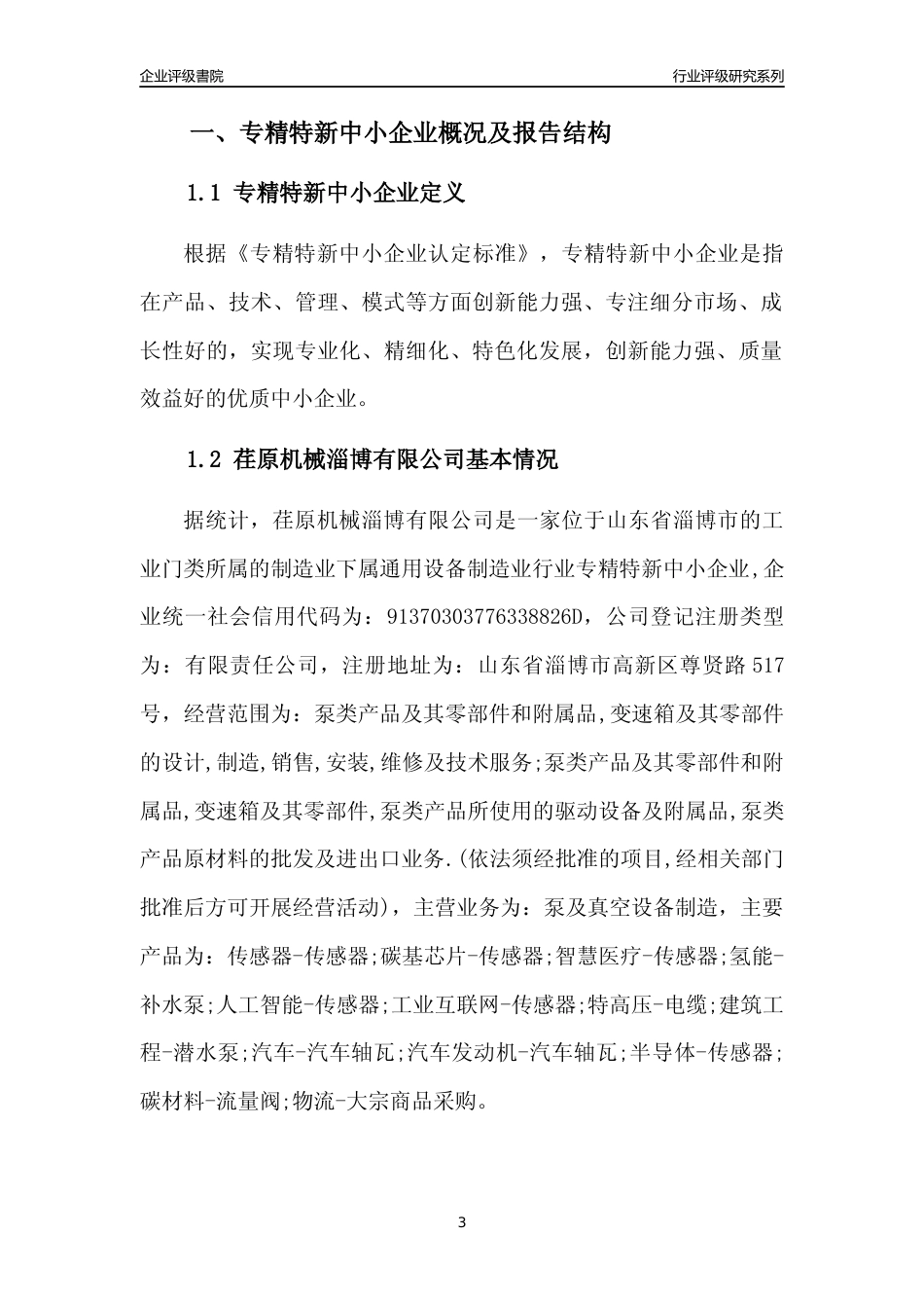 [专精特新]荏原机械淄博有限公司行业竞争力评级分析报告(2023版)_第3页