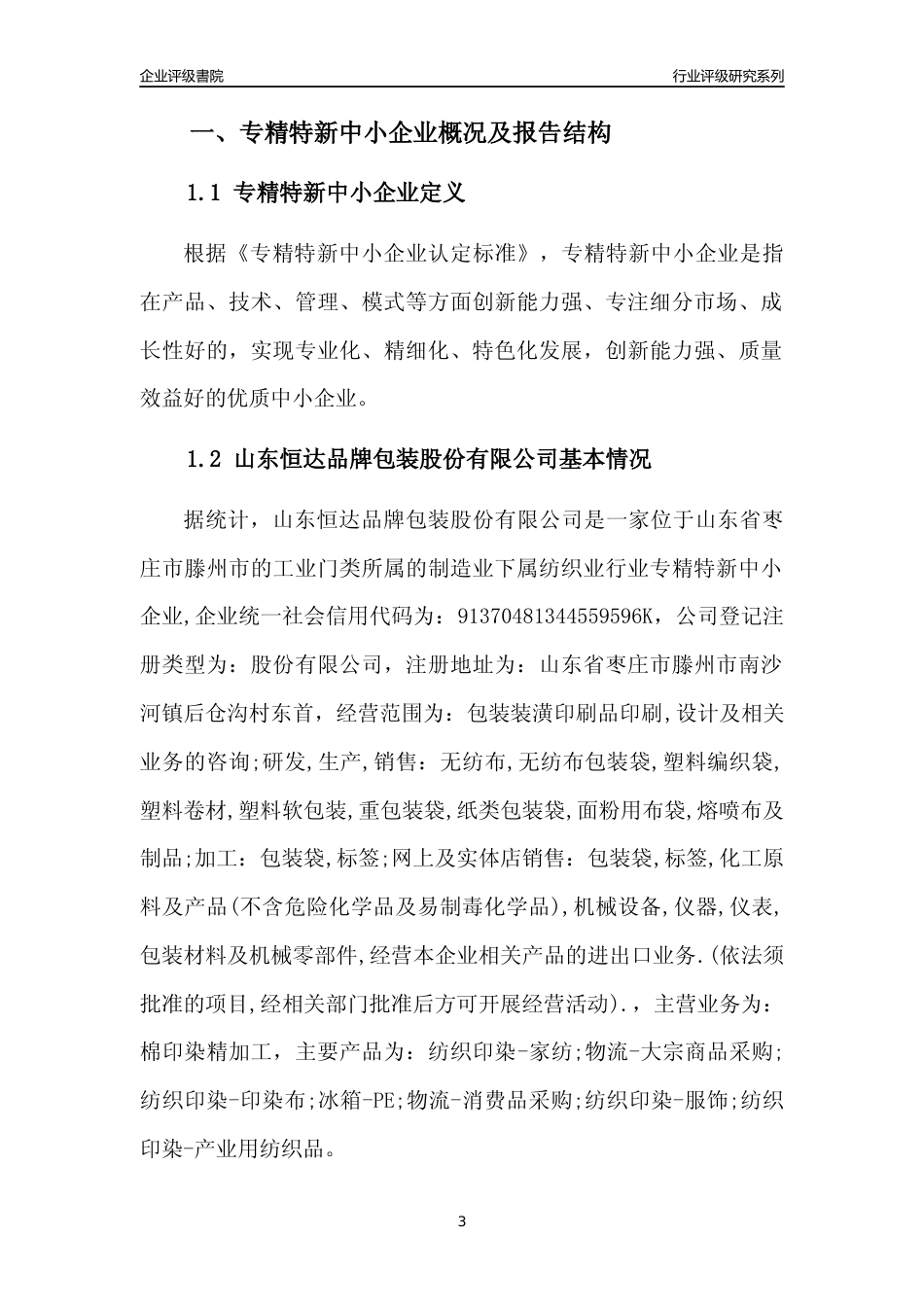 [专精特新]山东恒达品牌包装股份有限公司行业竞争力评级分析报告(2023版)_第3页