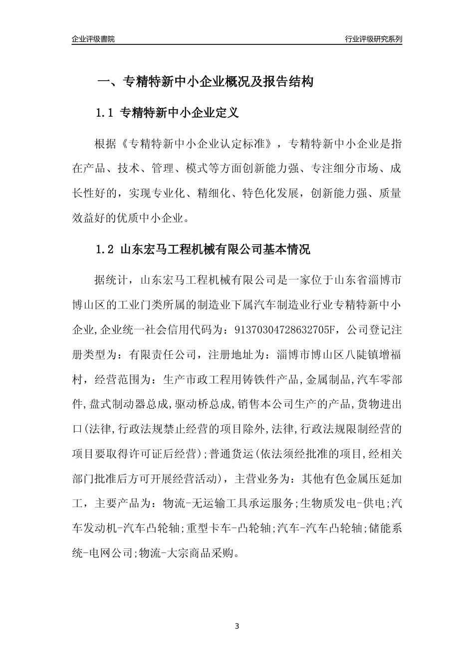 [专精特新]山东宏马工程机械有限公司行业竞争力评级分析报告(2023版).docx_第3页