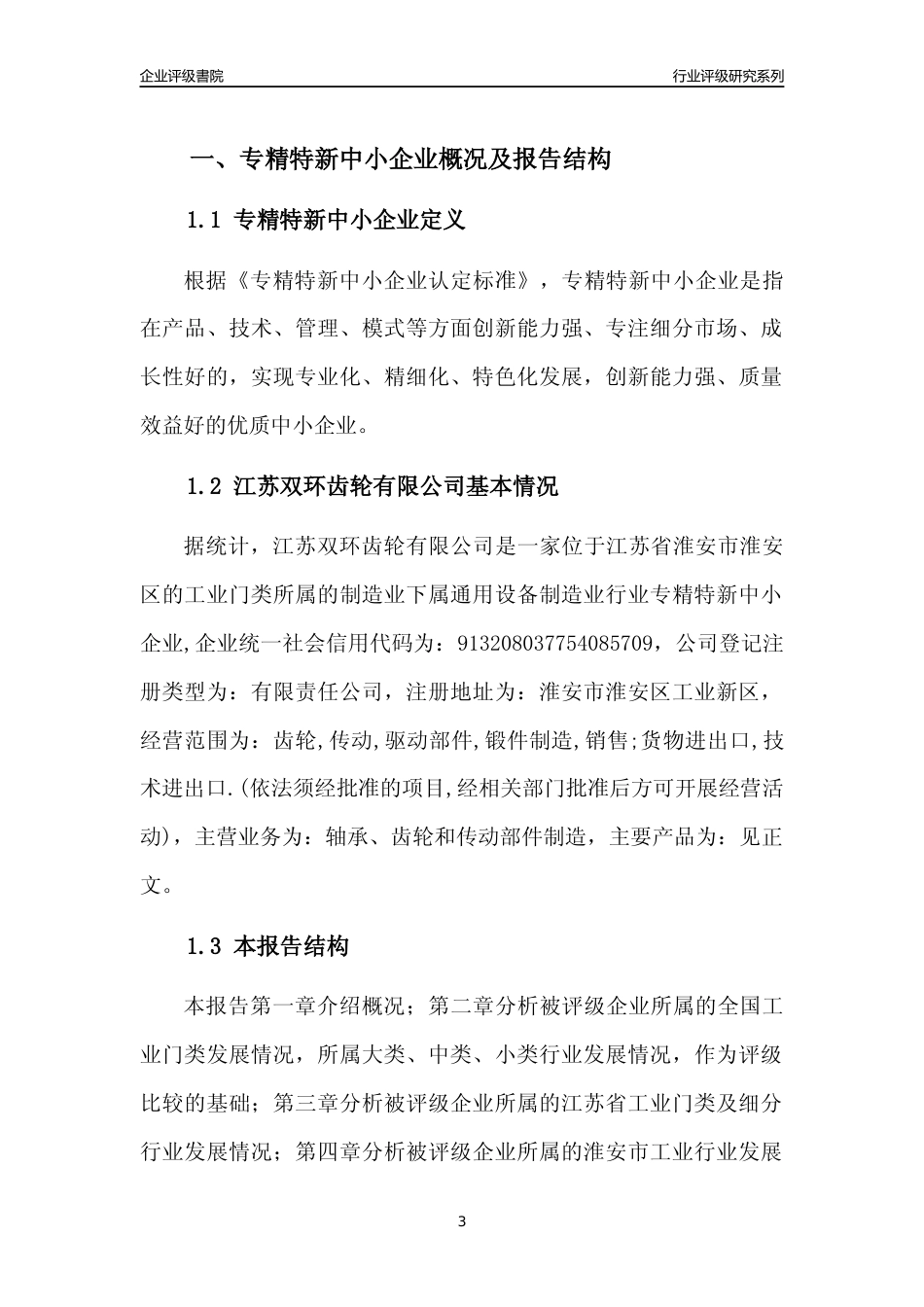 [专精特新]江苏双环齿轮有限公司行业竞争力评级分析报告(2023版).docx_第3页