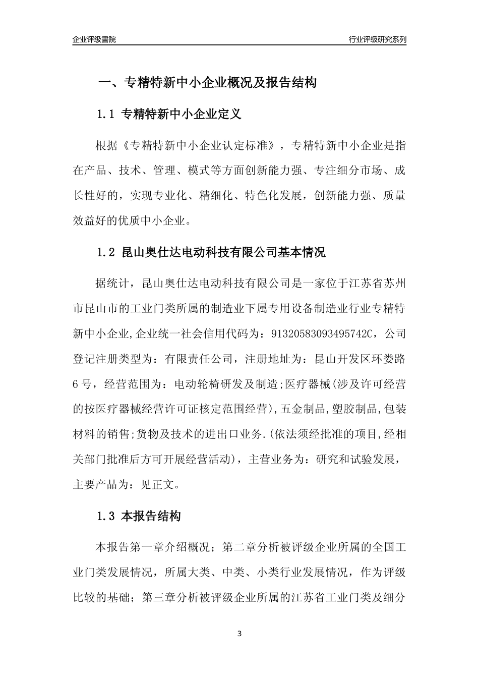 [专精特新]昆山奥仕达电动科技有限公司行业竞争力评级分析报告(2023版).docx_第3页