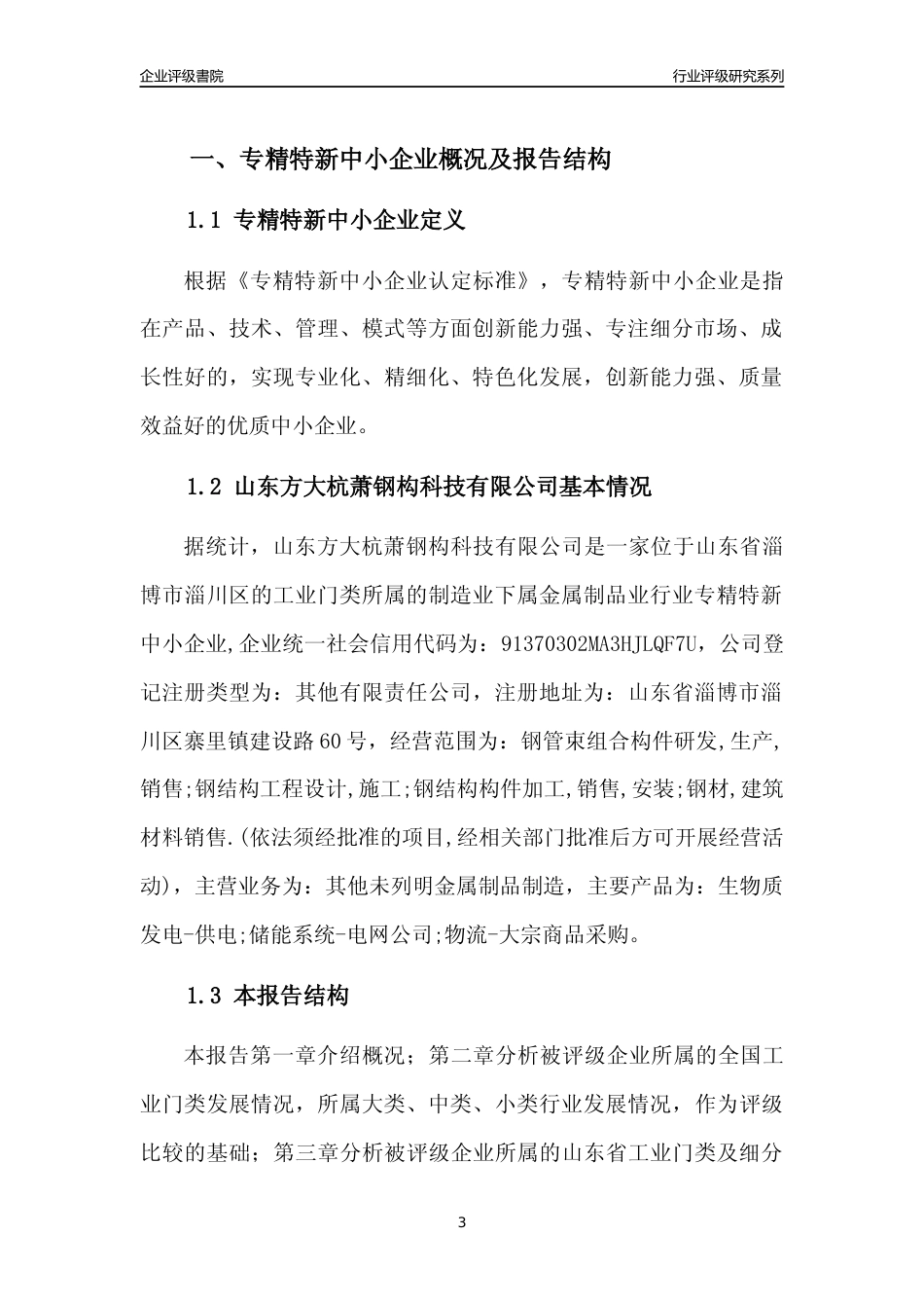[专精特新]山东方大杭萧钢构科技有限公司行业竞争力评级分析报告(2023版).docx_第3页