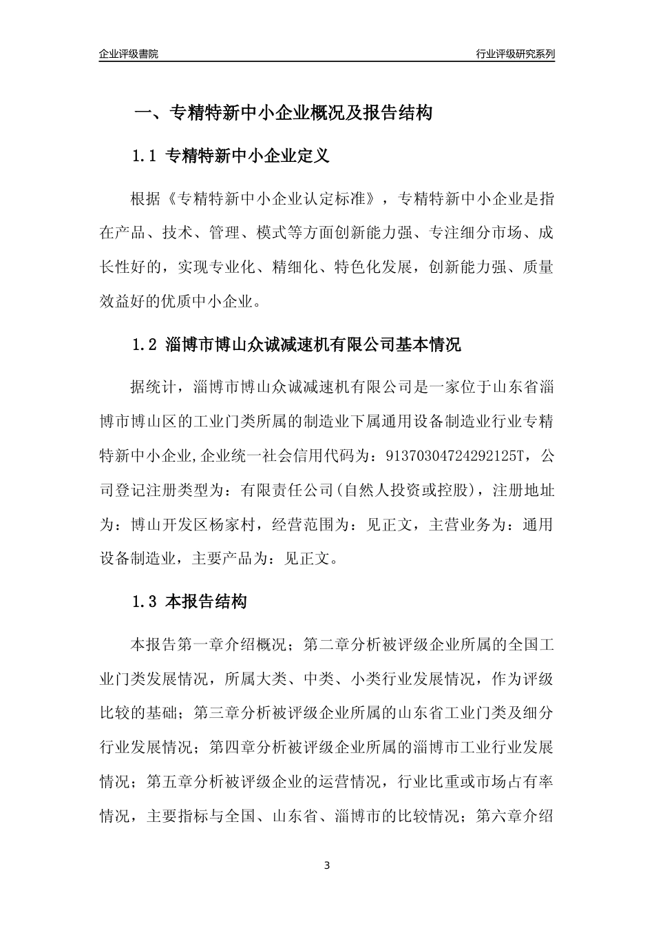 [专精特新]淄博市博山众诚减速机有限公司行业竞争力评级分析报告(2023版).docx_第3页