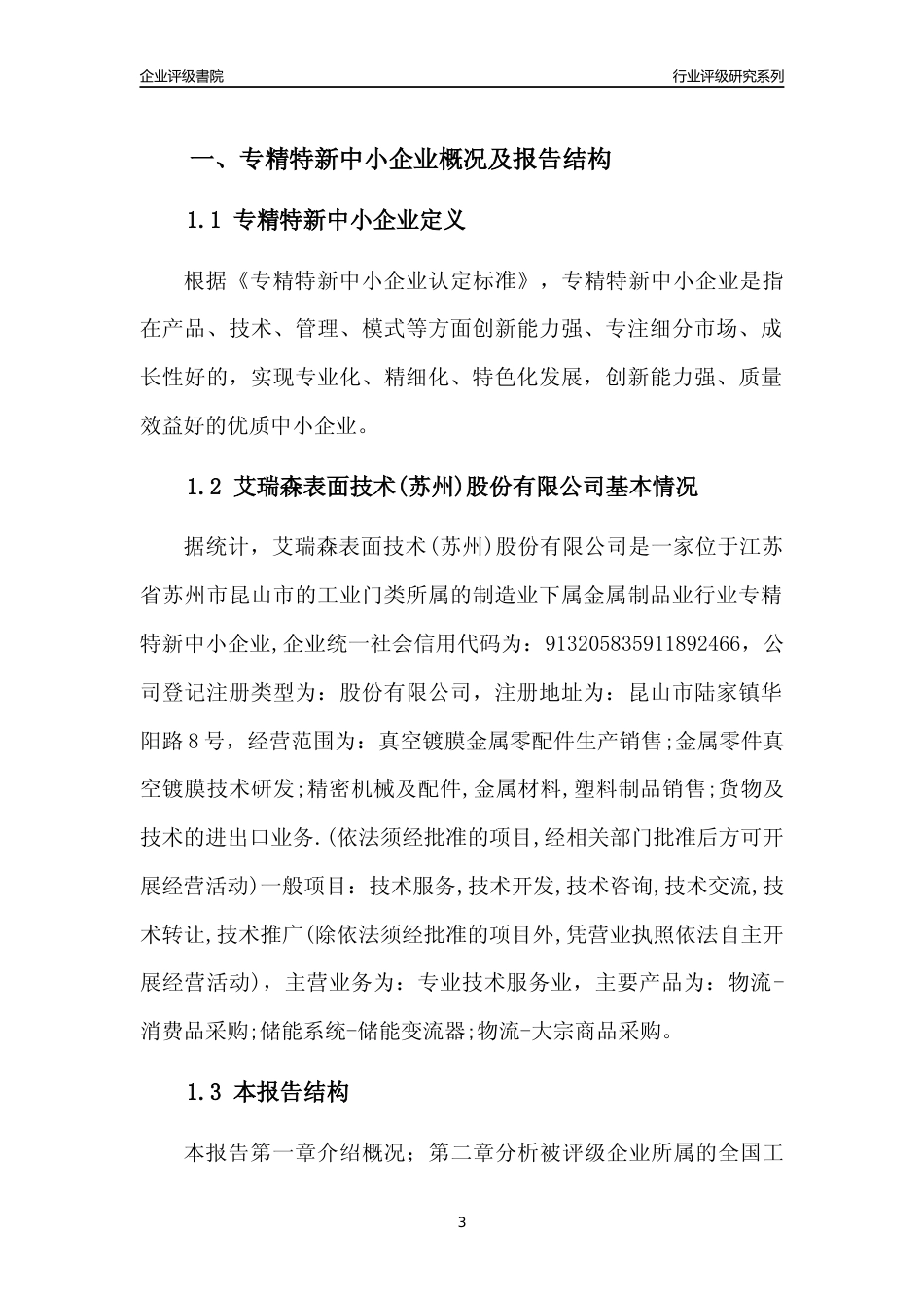 [专精特新]艾瑞森表面技术(苏州)股份有限公司行业竞争力评级分析报告(2023版).docx_第3页