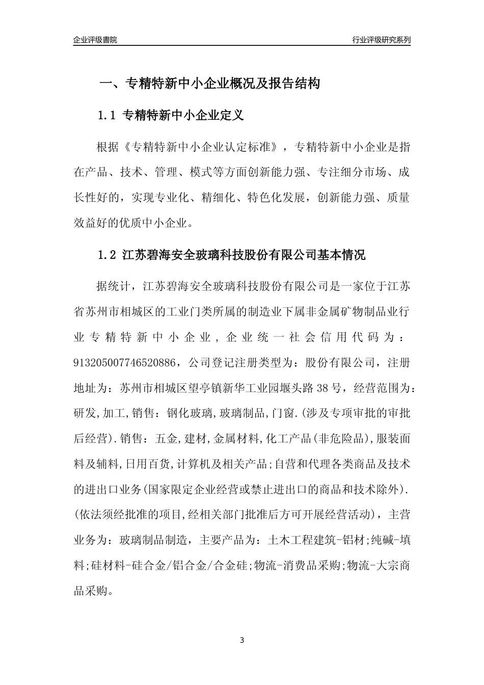 [专精特新]江苏碧海安全玻璃科技股份有限公司行业竞争力评级分析报告(2023版).docx_第3页