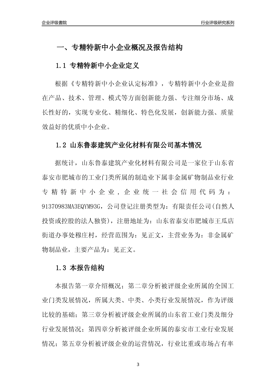 [专精特新]山东鲁泰建筑产业化材料有限公司行业竞争力评级分析报告(2023版)_第3页