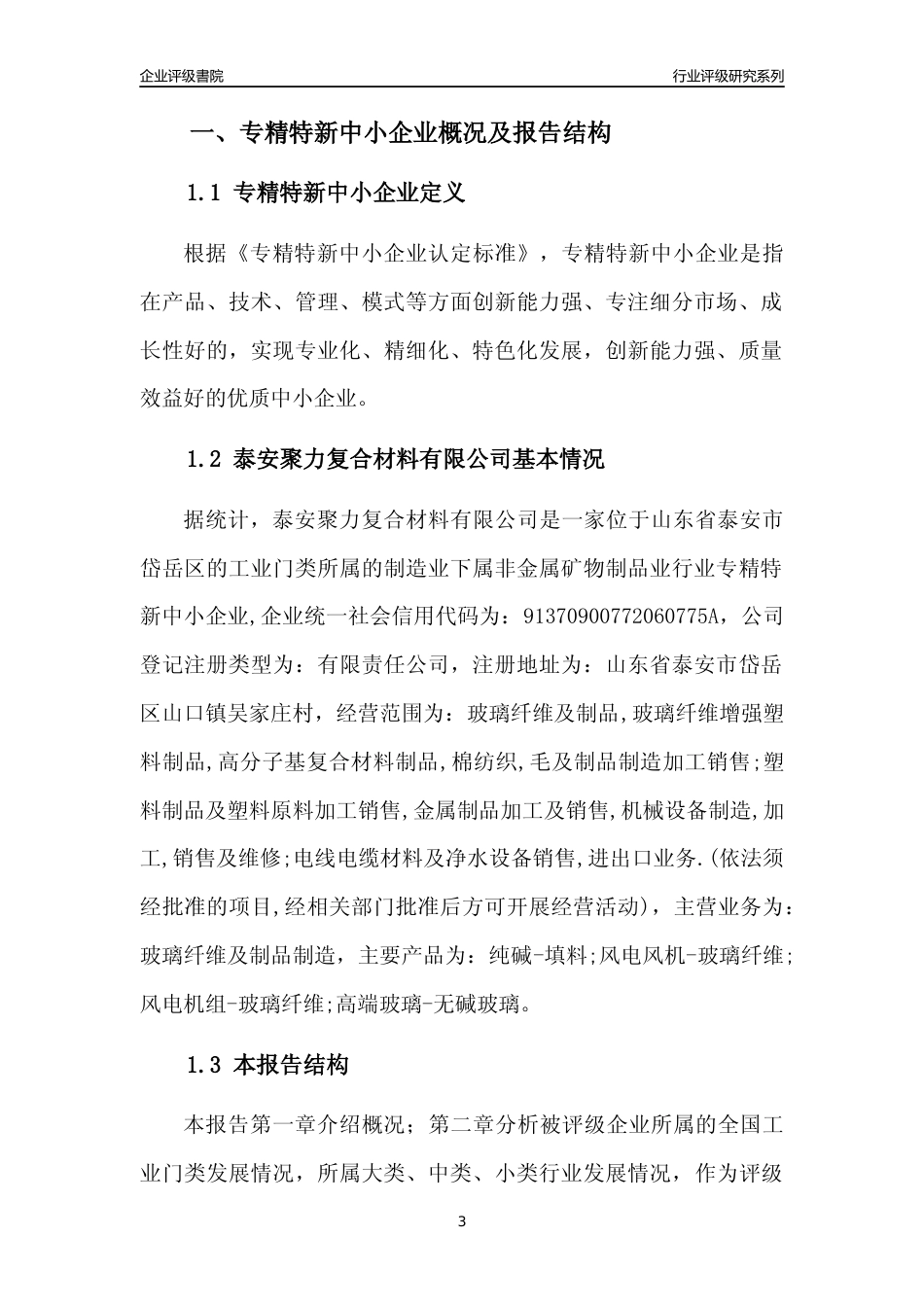 [专精特新]泰安聚力复合材料有限公司行业竞争力评级分析报告(2023版)_第3页