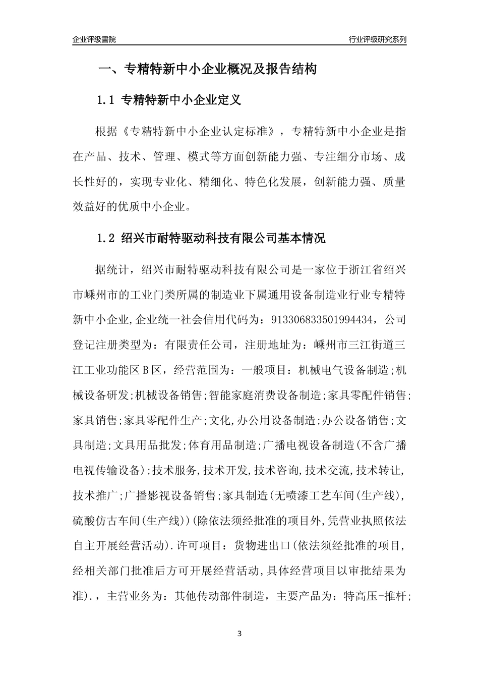 [专精特新]绍兴市耐特驱动科技有限公司行业竞争力评级分析报告(2023版)_第3页