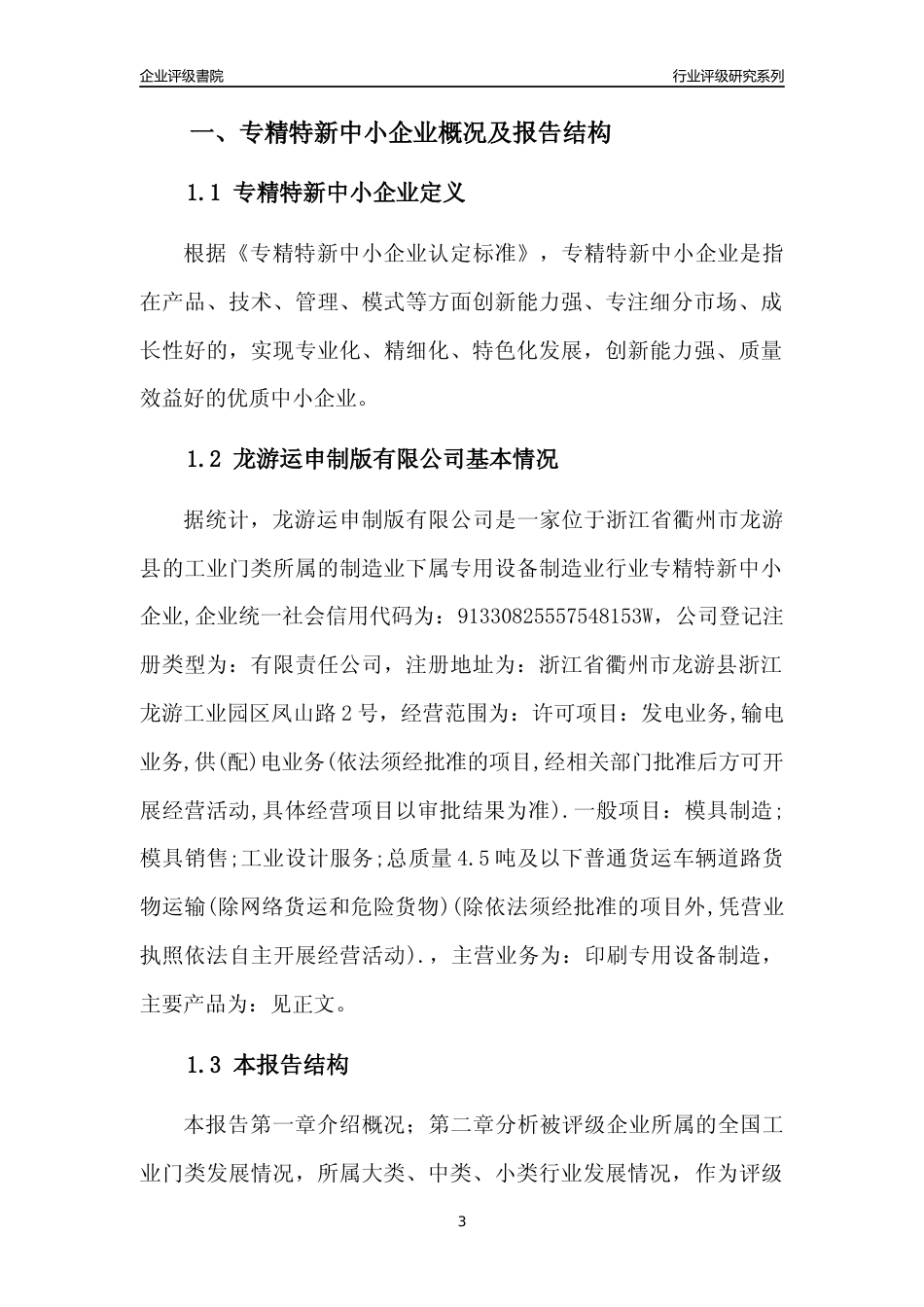 [专精特新]龙游运申制版有限公司行业竞争力评级分析报告(2023版)_第3页