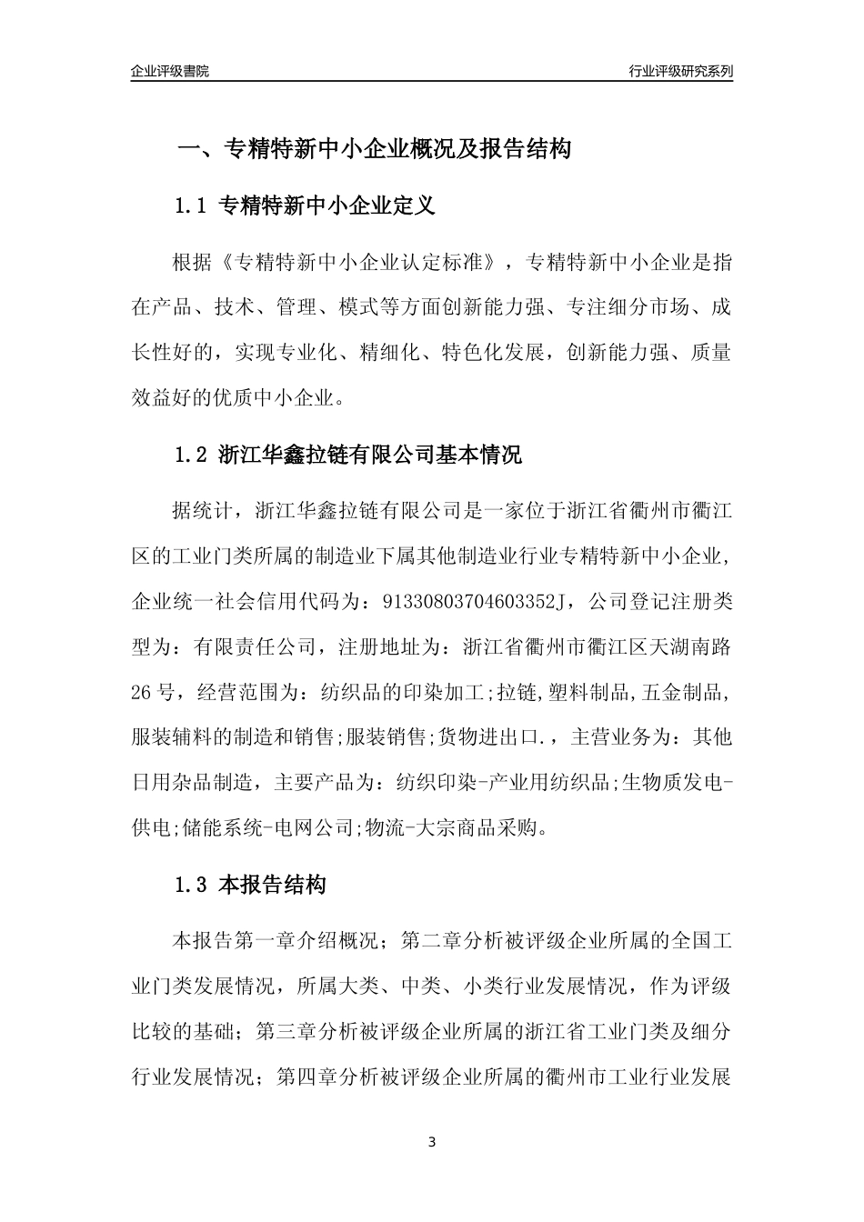 [专精特新]浙江华鑫拉链有限公司行业竞争力评级分析报告(2023版)_第3页