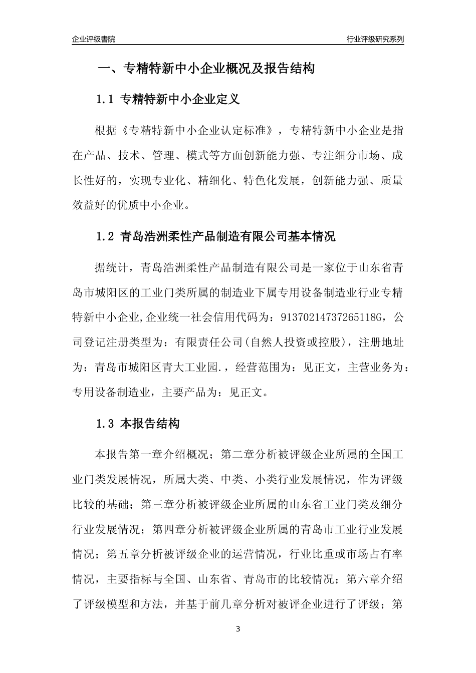[专精特新]青岛浩洲柔性产品制造有限公司行业竞争力评级分析报告(2023版)_第3页
