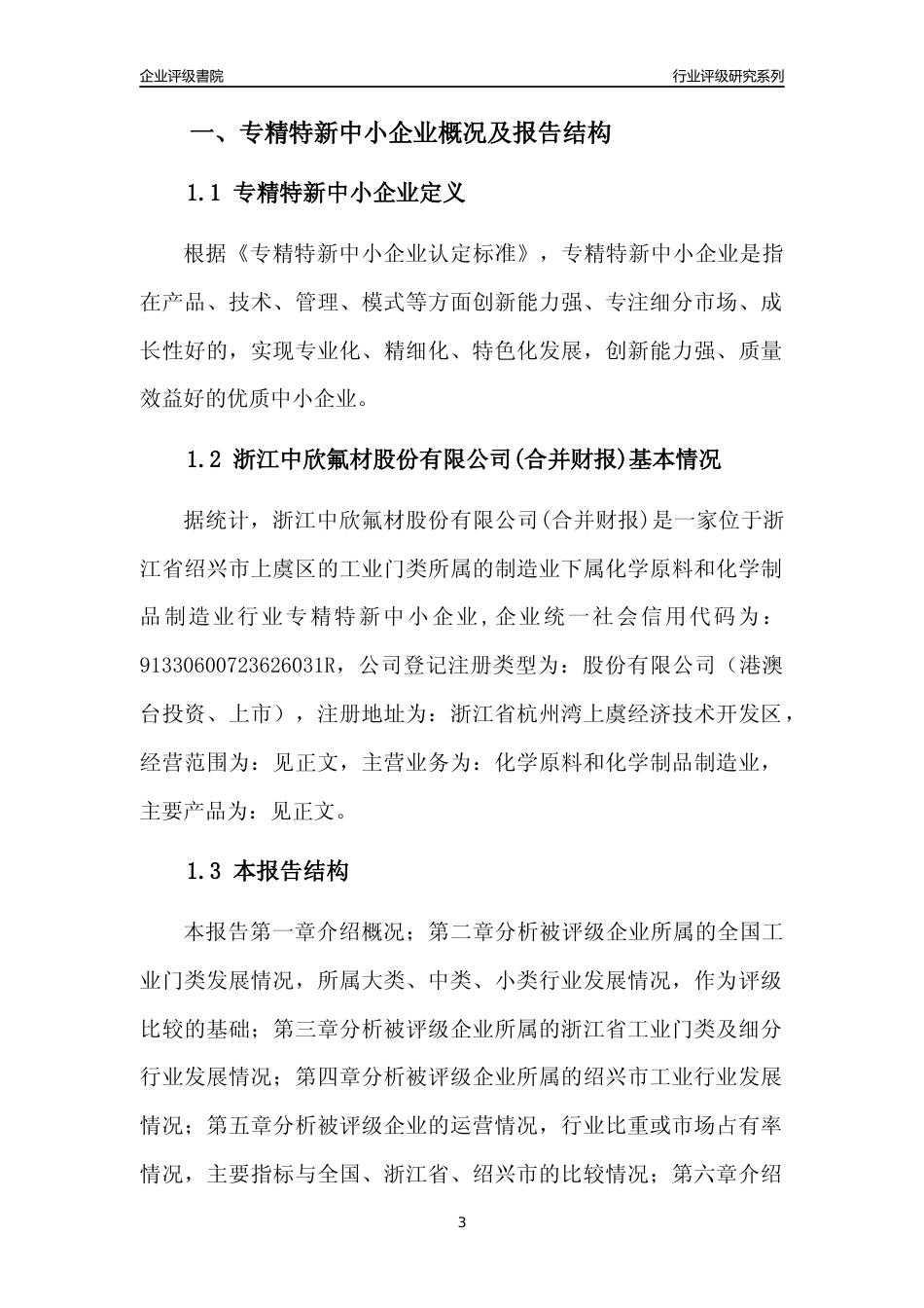 [专精特新]浙江中欣氟材股份有限公司(合并财报)行业竞争力评级分析报告(2023版)_第3页