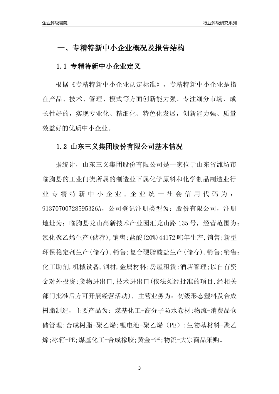 [专精特新]山东三义集团股份有限公司行业竞争力评级分析报告(2023版)_第3页