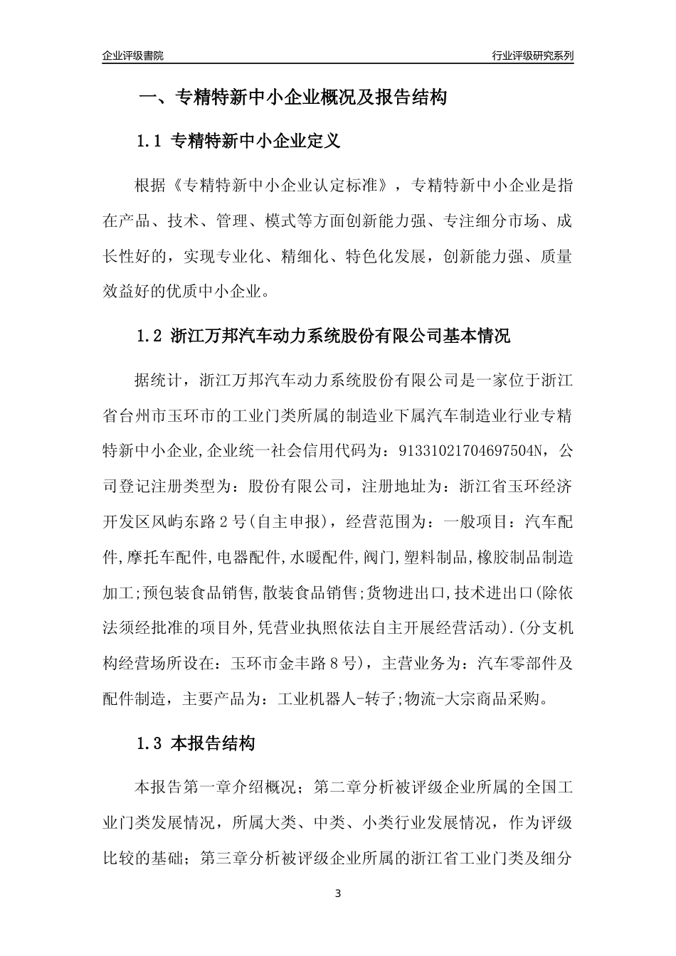 [专精特新]浙江万邦汽车动力系统股份有限公司行业竞争力评级分析报告(2023版)_第3页