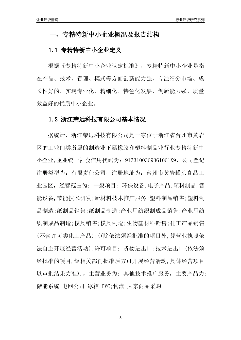 [专精特新]浙江荣远科技有限公司行业竞争力评级分析报告(2023版)_第3页