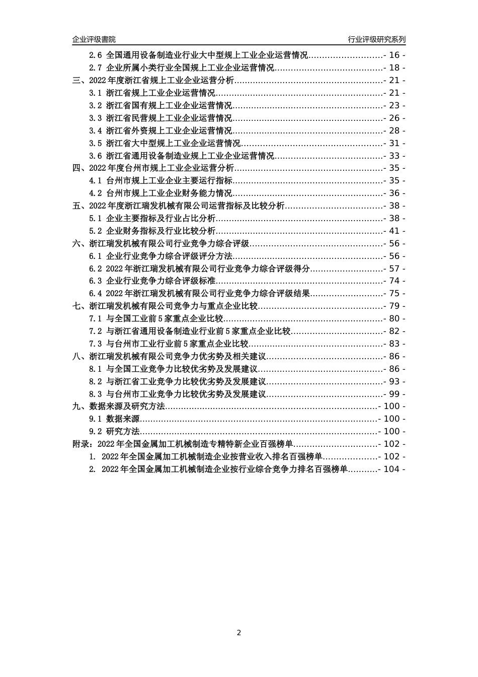 [专精特新]浙江瑞发机械有限公司行业竞争力评级分析报告(2023版)_第2页