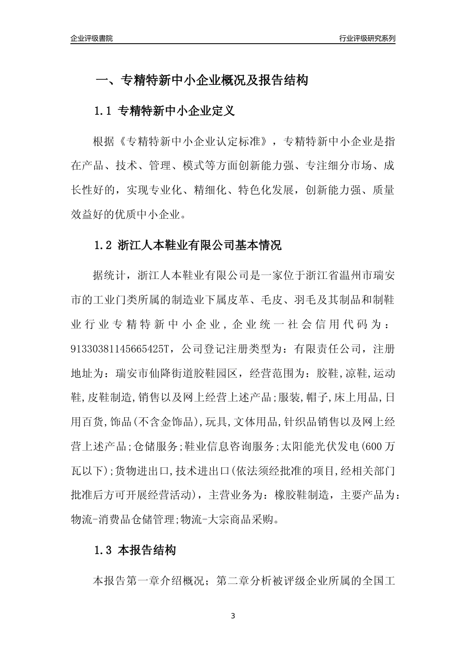 [专精特新]浙江人本鞋业有限公司行业竞争力评级分析报告(2023版)_第3页