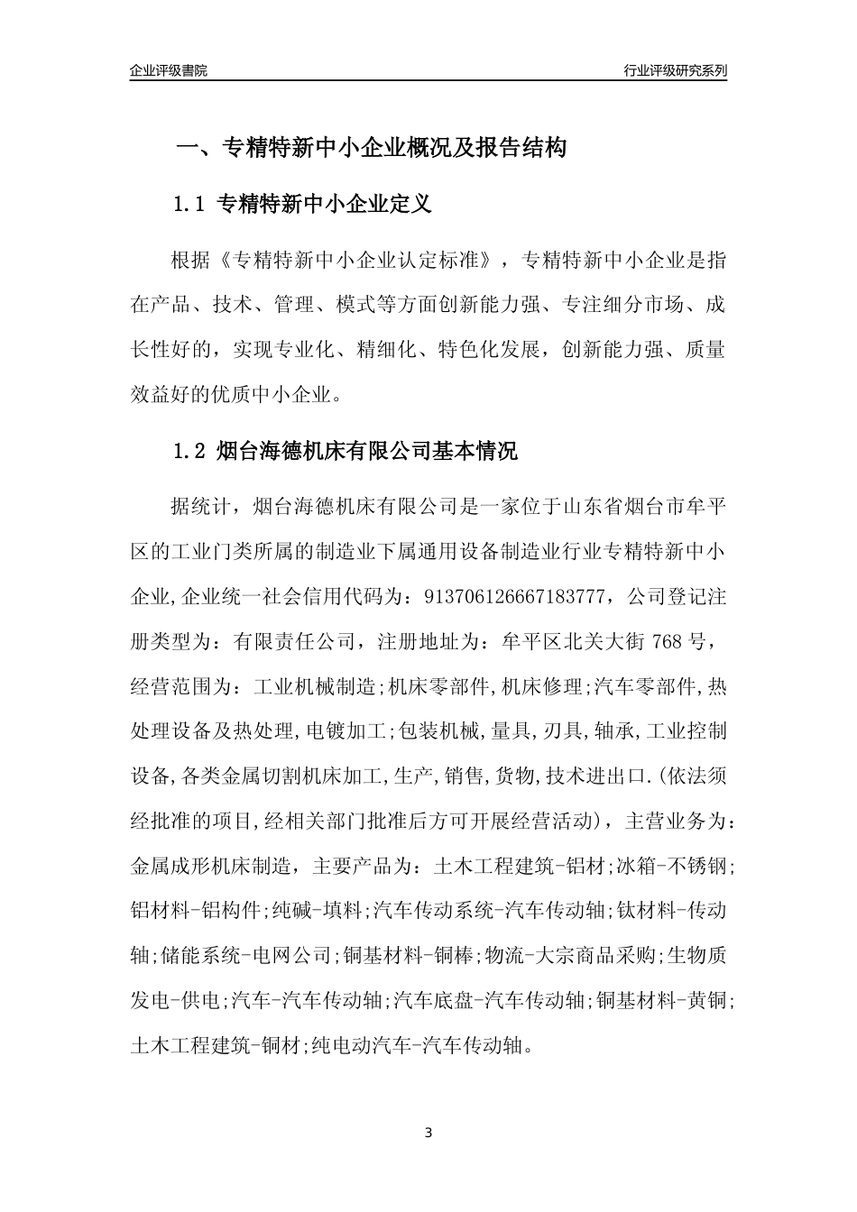[专精特新]烟台海德机床有限公司行业竞争力评级分析报告(2023版)_第3页