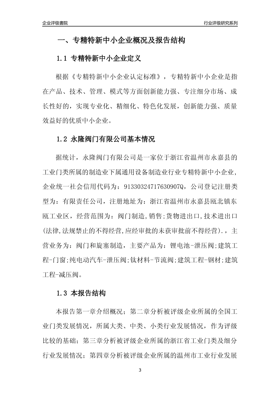 [专精特新]永隆阀门有限公司行业竞争力评级分析报告(2023版)_第3页