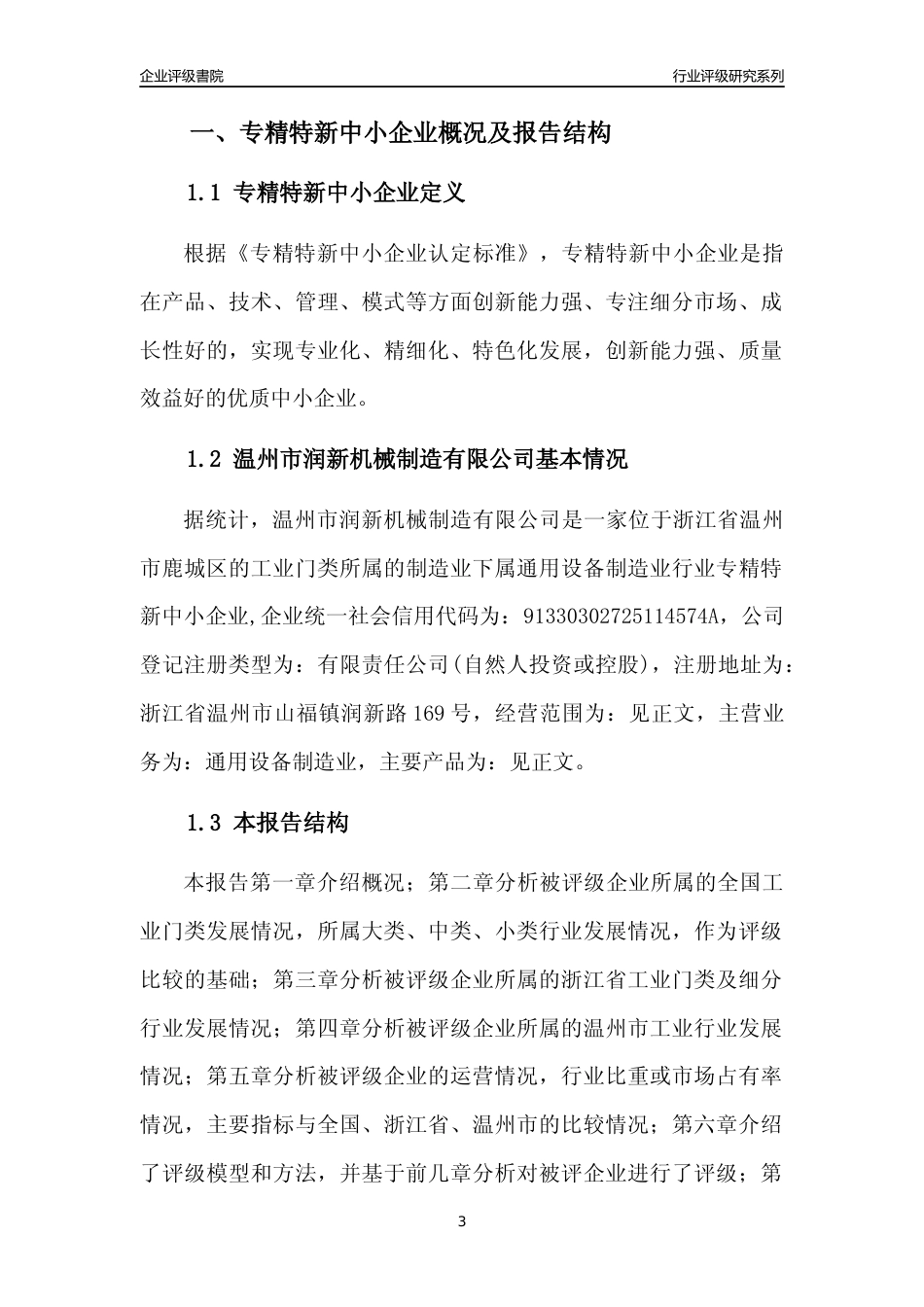 [专精特新]温州市润新机械制造有限公司行业竞争力评级分析报告(2023版)_第3页