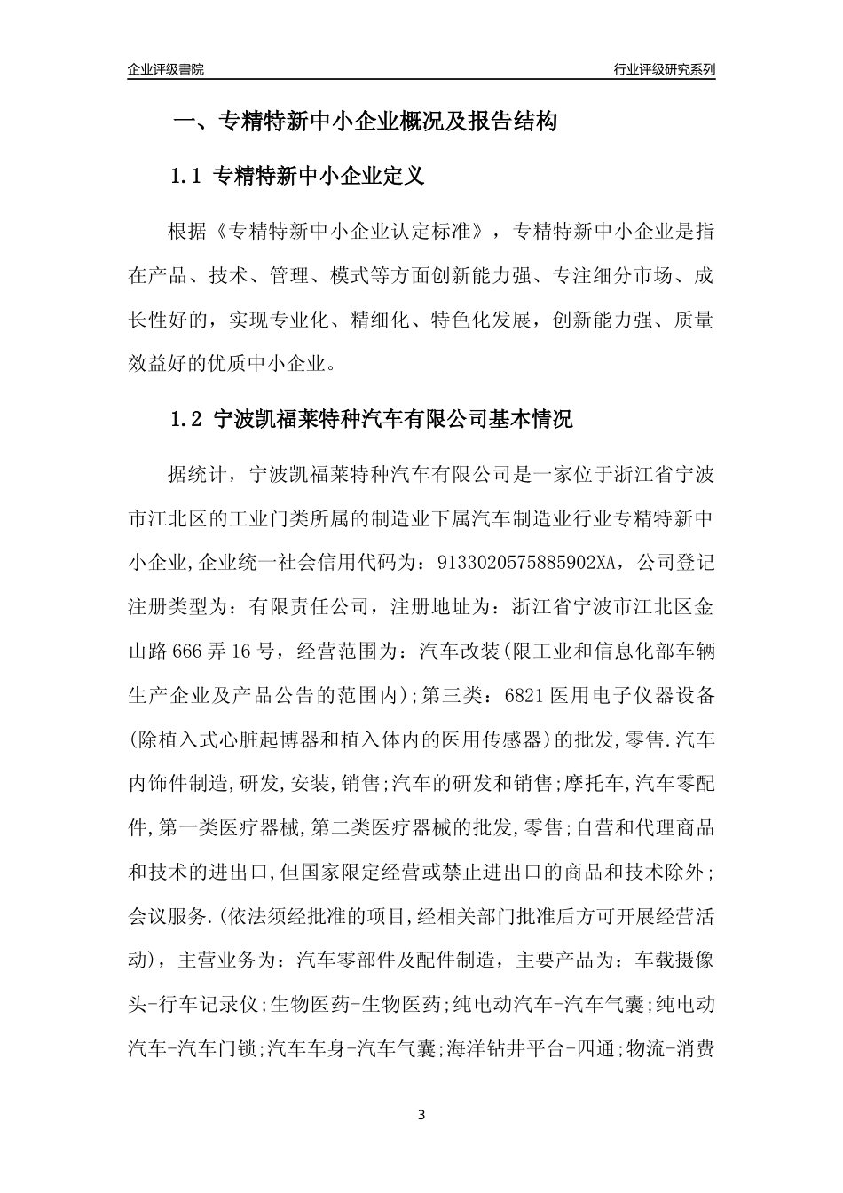 [专精特新]宁波凯福莱特种汽车有限公司行业竞争力评级分析报告(2023版)_第3页