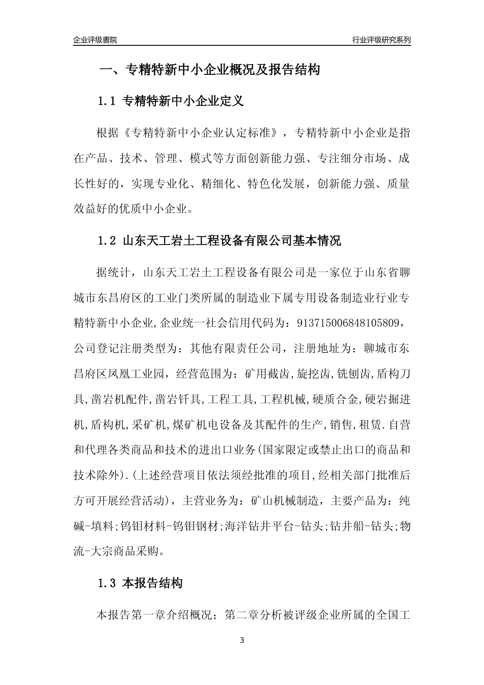 [专精特新]山东天工岩土工程设备有限公司行业竞争力评级分析报告(2023版)_第3页