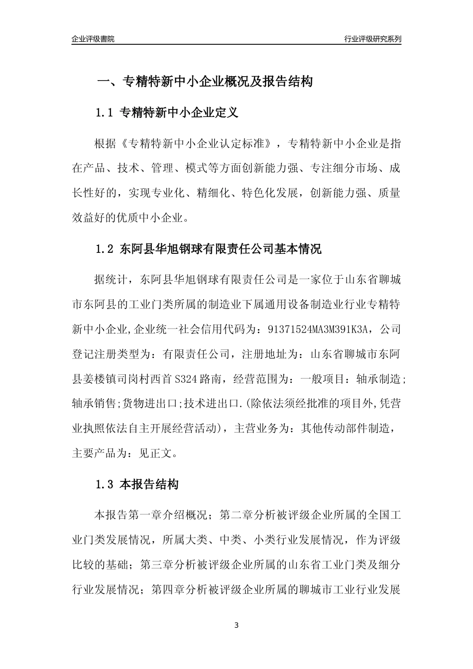 [专精特新]东阿县华旭钢球有限责任公司行业竞争力评级分析报告(2023版)_第3页
