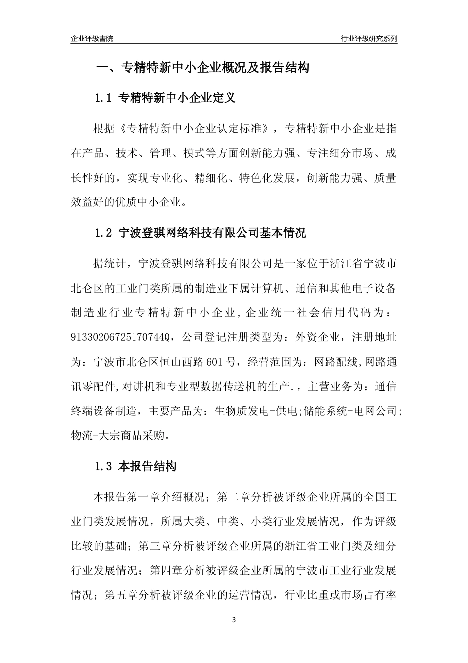 [专精特新]宁波登骐网络科技有限公司行业竞争力评级分析报告(2023版)_第3页