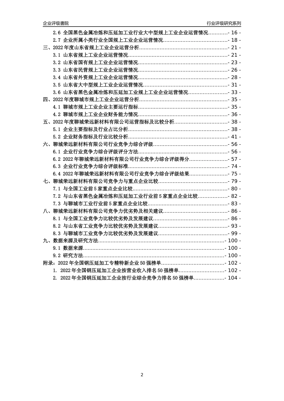 [专精特新]聊城荣远新材料有限公司行业竞争力评级分析报告(2023版)_第2页