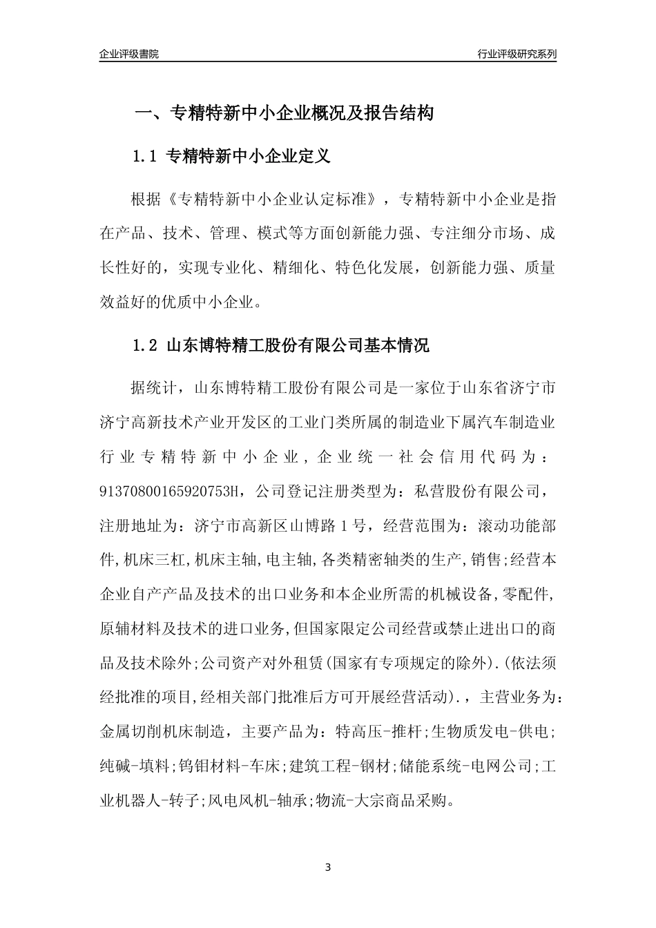 [专精特新]山东博特精工股份有限公司行业竞争力评级分析报告(2023版)_第3页