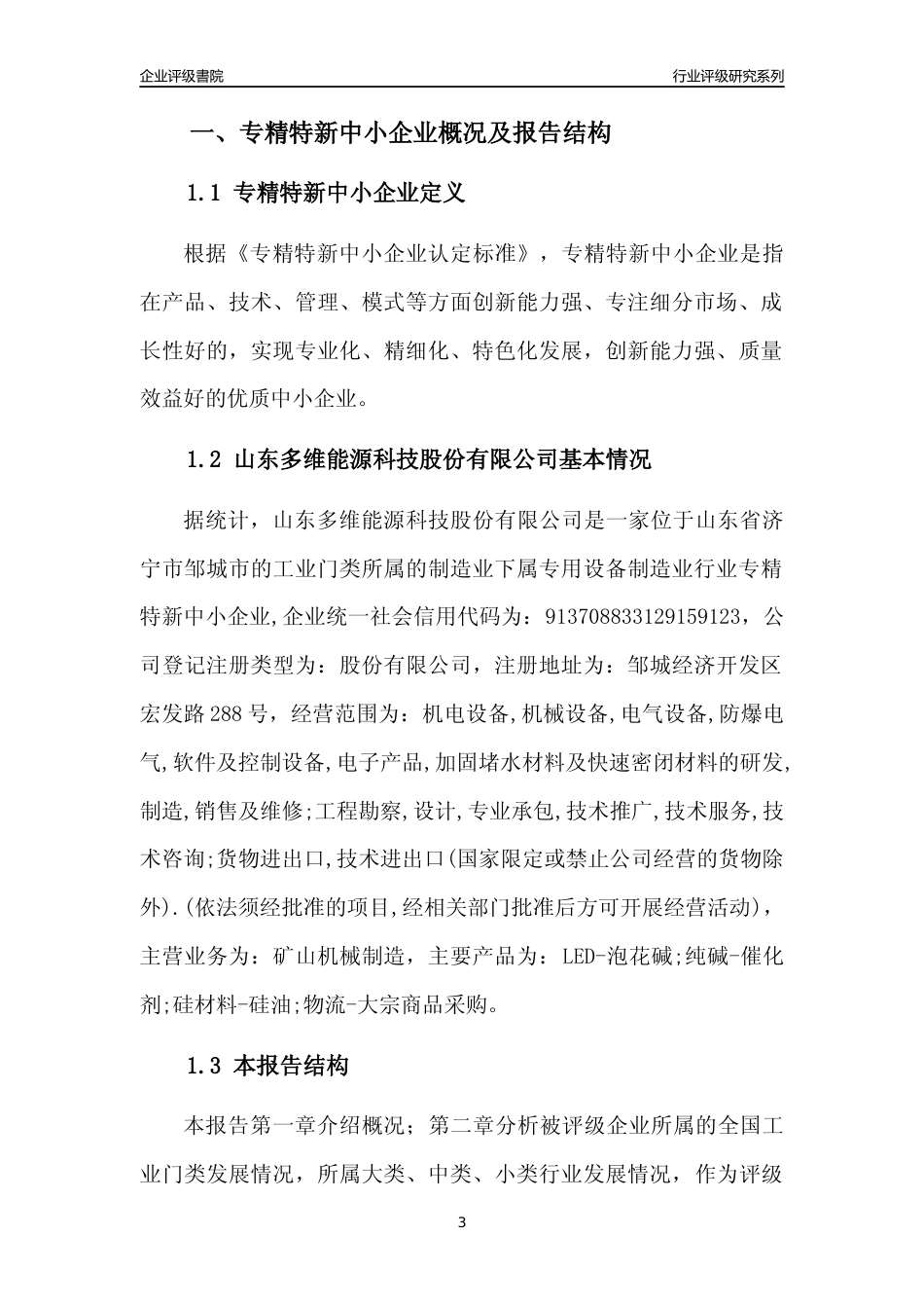 [专精特新]山东多维能源科技股份有限公司行业竞争力评级分析报告(2023版)_第3页