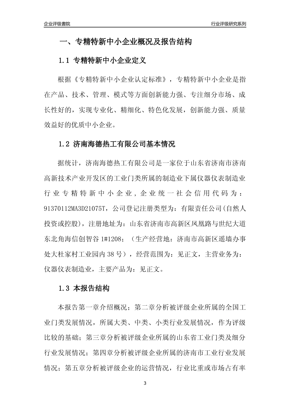 [专精特新]济南海德热工有限公司行业竞争力评级分析报告(2023版)_第3页