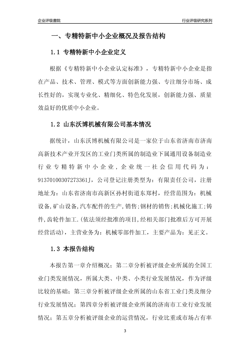 [专精特新]山东沃博机械有限公司行业竞争力评级分析报告(2023版)_第3页