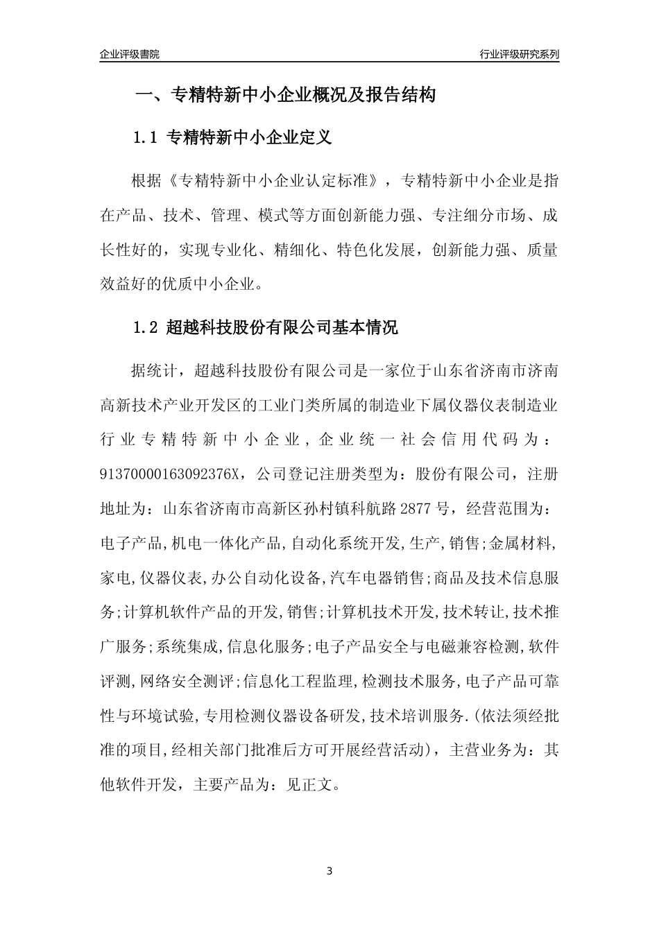 [专精特新]超越科技股份有限公司行业竞争力评级分析报告(2023版)_第3页