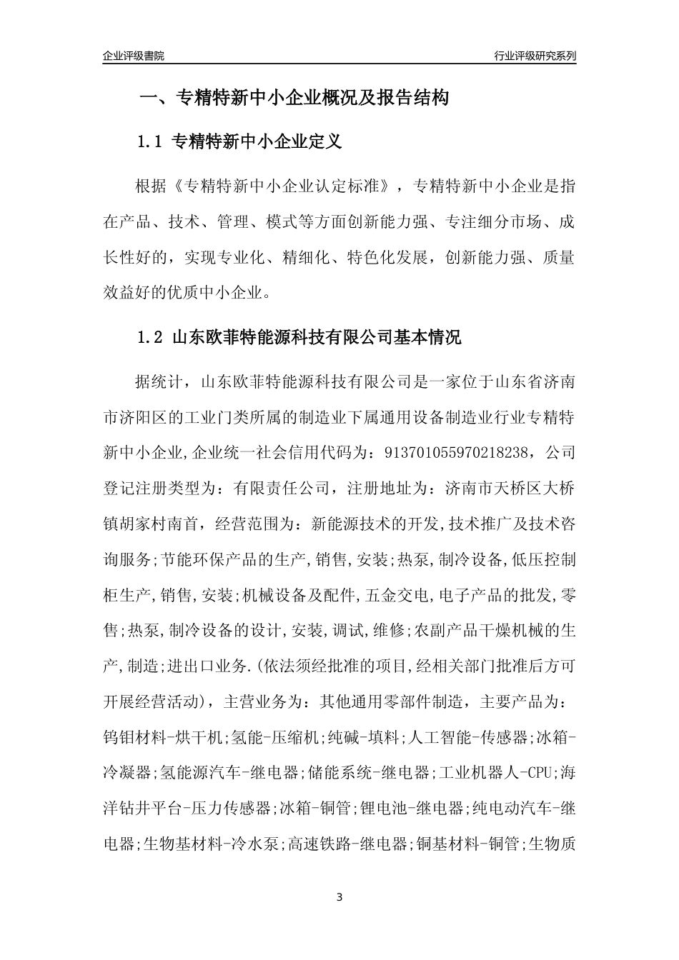[专精特新]山东欧菲特能源科技有限公司行业竞争力评级分析报告(2023版)_第3页